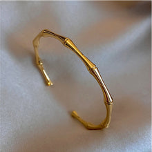 Load image into Gallery viewer, MEYRROYU Stainless Steel Gold Color Bamboo Joint Bangles 2021 Trend Bracelet For Women Men Romantic Party Gift Fashion Jewelry
