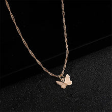 Load image into Gallery viewer, 2022 New Korean Fashion Silver Shiny Women Butterfly Necklace Lady Exquisite Double Layer Clavicle Chain Necklace Jewelry Gifts
