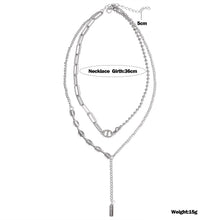 Load image into Gallery viewer, European and American retro portrait of exaggerated thick chain necklace double personality chain hip-hop neck chain short colla
