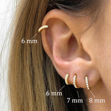 Load image into Gallery viewer, 2PCS Stainless Steel Minimal Hoop Earrings Crystal Zirconia Small Huggie Thin Cartilage Earring Helix Tragus Piercing Jewelry
