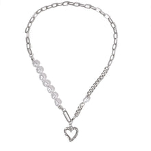 Load image into Gallery viewer, European and American retro portrait of exaggerated thick chain necklace double personality chain hip-hop neck chain short colla
