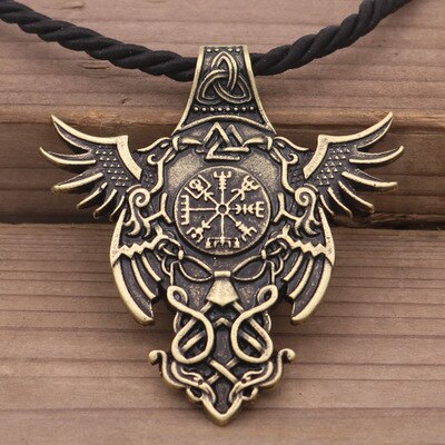 odin raven viking men necklace pendant celt norse Vegvisir Compass necklace Norway Valknut Trinity pagan amulet Jewelry