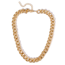 Load image into Gallery viewer, European and American retro portrait of exaggerated thick chain necklace double personality chain hip-hop neck chain short colla
