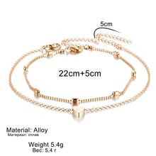 Load image into Gallery viewer, Simple Heart Female Anklets Barefoot Crochet Sandals Foot Jewelry Leg New Anklets On Foot Ankle Bracelets For Women Leg Chain
