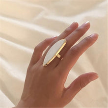 Load image into Gallery viewer, Fashion woman rings acetate plate The adjustable ring oval acrylic resin geometry rings Trendy Geometric Wedding bands rings
