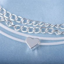 Load image into Gallery viewer, Bohemian Silver Color Anklet Bracelet On The Leg Fashion Heart Female Anklets Barefoot For Women Leg Chain Beach Foot Jewel
