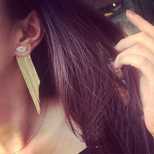 Load image into Gallery viewer, Statement Fashion Metallic Long Dangle Tassel Earrings For Women bijoux Etrendy fashion party jewelry wholesale
