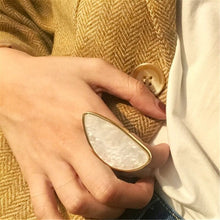 Load image into Gallery viewer, Fashion woman rings acetate plate The adjustable ring oval acrylic resin geometry rings Trendy Geometric Wedding bands rings
