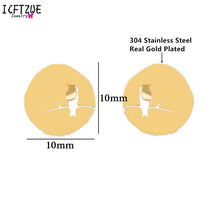 Load image into Gallery viewer, Cute Hollow Bird On A Branch Studs Earring Round Shape Pendant Lovely Animal Anime Earring For Women Girls Fashion Jewelry Gift
