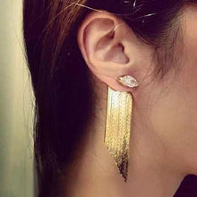 Load image into Gallery viewer, Statement Fashion Metallic Long Dangle Tassel Earrings For Women bijoux Etrendy fashion party jewelry wholesale
