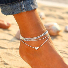 Load image into Gallery viewer, Bohemian Silver Color Anklet Bracelet On The Leg Fashion Heart Female Anklets Barefoot For Women Leg Chain Beach Foot Jewel
