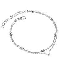 Load image into Gallery viewer, Bohemian Silver Color Anklet Bracelet On The Leg Fashion Heart Female Anklets Barefoot For Women Leg Chain Beach Foot Jewel
