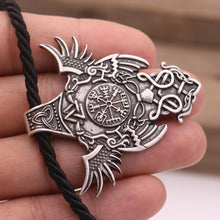 Load image into Gallery viewer, odin raven viking men necklace pendant celt norse Vegvisir Compass necklace Norway Valknut Trinity pagan amulet Jewelry
