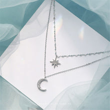 Load image into Gallery viewer, 2022 New Korean Fashion Silver Shiny Women Butterfly Necklace Lady Exquisite Double Layer Clavicle Chain Necklace Jewelry Gifts
