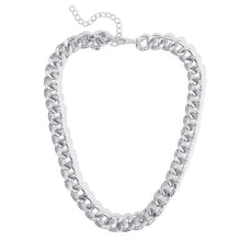 Load image into Gallery viewer, European and American retro portrait of exaggerated thick chain necklace double personality chain hip-hop neck chain short colla
