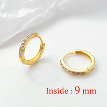 Load image into Gallery viewer, 2PCS Stainless Steel Minimal Hoop Earrings Crystal Zirconia Small Huggie Thin Cartilage Earring Helix Tragus Piercing Jewelry
