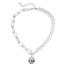 Load image into Gallery viewer, European and American retro portrait of exaggerated thick chain necklace double personality chain hip-hop neck chain short colla
