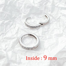 Load image into Gallery viewer, 2PCS Stainless Steel Minimal Hoop Earrings Crystal Zirconia Small Huggie Thin Cartilage Earring Helix Tragus Piercing Jewelry
