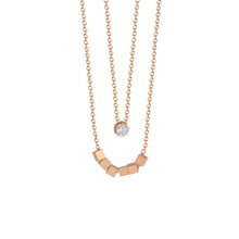 Load image into Gallery viewer, 316L Stainless Steel New Fashion Upscale Jewelry 2 Layer Zircon Beaded Cube Charms Chain Choker Necklaces Pendant For Women
