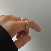 Load image into Gallery viewer, Peri&#39;sBox Gold/Silver Color Waterdrop Rings Asymmetric Double Circle Geometric Rings Minimalist Open Rings for Women 2020 Trendy
