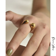 Load image into Gallery viewer, Peri&#39;sBox Gold/Silver Color Waterdrop Rings Asymmetric Double Circle Geometric Rings Minimalist Open Rings for Women 2020 Trendy
