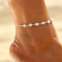 Load image into Gallery viewer, Huitan Rhinestone Chain Women&#39;s Anklets Silver Color/Gold Color Luxury Bracelet on Leg Accessories Wedding Party Fashion Jewelry
