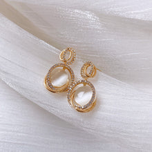 Load image into Gallery viewer, Simple Stud Earrings Small 2023 New Korean Rhinestone Opal Ladies Geometric Delicate Elegant Fashion Stud Jewelry

