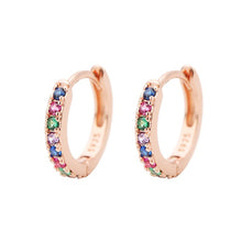 Load image into Gallery viewer, 2PCS Stainless Steel Minimal Hoop Earrings Crystal Zirconia Small Huggie Thin Cartilage Earring Helix Tragus Piercing Jewelry
