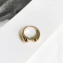 Load image into Gallery viewer, Peri&#39;sBox Gold/Silver Color Waterdrop Rings Asymmetric Double Circle Geometric Rings Minimalist Open Rings for Women 2020 Trendy
