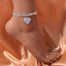 Load image into Gallery viewer, Shining Cubic Zirconia Chain Anklet for Women Fashion Silver Color Ankle Bracelet Barefoot Sandals Foot Jewelry

