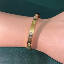 Load image into Gallery viewer, New Design Gold Color Zircon And Cross Nut Nail Bracelet &amp; Bangle For Woman Stainless Steel Screw Brand Jewelry Dropshipping
