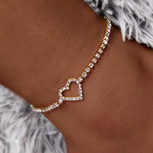 Load image into Gallery viewer, Huitan Rhinestone Chain Women&#39;s Anklets Silver Color/Gold Color Luxury Bracelet on Leg Accessories Wedding Party Fashion Jewelry
