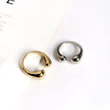 Load image into Gallery viewer, Peri&#39;sBox Gold/Silver Color Waterdrop Rings Asymmetric Double Circle Geometric Rings Minimalist Open Rings for Women 2020 Trendy
