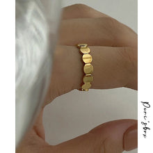 Load image into Gallery viewer, Peri&#39;sBox Gold/Silver Color Linked Circle Rings Round Geometric Rings for Women Minimalist Stacking Rings Adjustable 2020 Trendy
