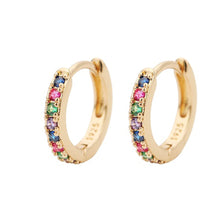 Load image into Gallery viewer, 2PCS Stainless Steel Minimal Hoop Earrings Crystal Zirconia Small Huggie Thin Cartilage Earring Helix Tragus Piercing Jewelry

