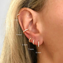 Load image into Gallery viewer, 2PCS Stainless Steel Minimal Hoop Earrings Crystal Zirconia Small Huggie Thin Cartilage Earring Helix Tragus Piercing Jewelry
