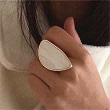 Load image into Gallery viewer, Fashion woman rings acetate plate The adjustable ring oval acrylic resin geometry rings Trendy Geometric Wedding bands rings
