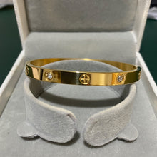 Load image into Gallery viewer, New Design Gold Color Zircon And Cross Nut Nail Bracelet &amp; Bangle For Woman Stainless Steel Screw Brand Jewelry Dropshipping
